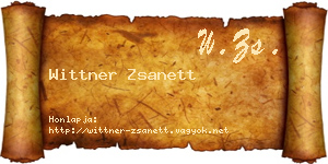 Wittner Zsanett névjegykártya